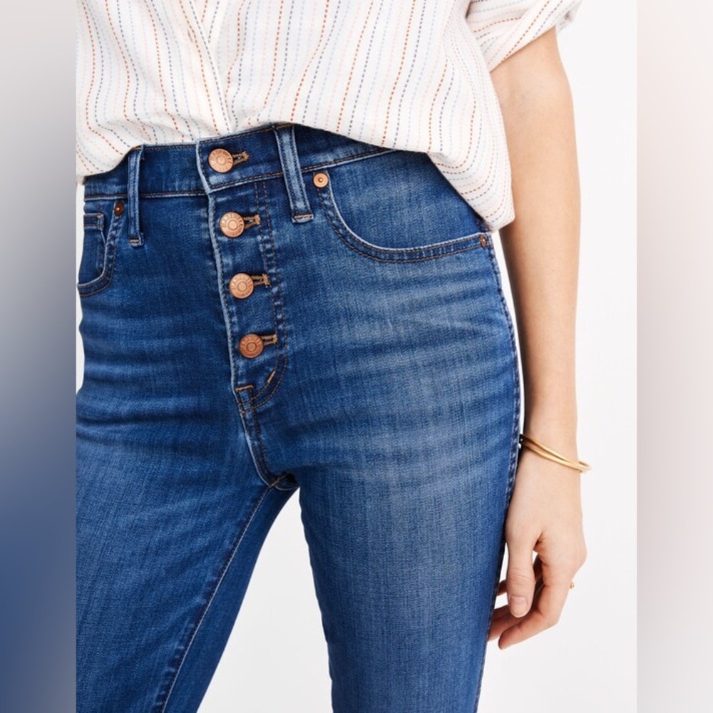Madewell 10” High-Rise Skinny Crop Jeans: 
Button-Front TENCEL Denim in Hayden W